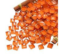 LCUVIMPEX Piastrelle mosaico colorate, Tessere di mosaico in vetro quadrate da 1 cm, multicolore, confezione 300 pezzi, g, 10,58 oz, materiali for il fai te(Bright Orange)