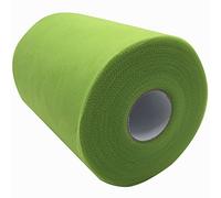 LCUVIMPEX Rollio di Tulle in Tessuto Organza Tessuto di Tulle 100% Poliestere, Rotolo da 6 Pollici x 100 Iarde in 59 Colori(Light Green)