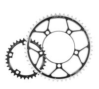 LCUVIMPEX Ruota dentata per Bicicletta , Corona for Bici da Corsa 110BCD 50-34T 52-36T 53-39T Corona a 5 bulloni(110BCD Round 34T 50T)