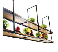 LCUVIMPEX Scaffale pensile da soffitto, Supporto for piante da appendere al soffitto, portabottiglie, scaffale portaoggetti in legno massello di diverse dimensioni, ferro(90x30x80cm)