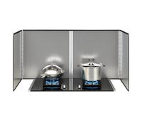 LCUVIMPEX Schermatura antispruzzo Portatile, Paraspruzzi Pieghevole for fornelli in Acciaio Inossidabile a 4 Lati, Argento, Diverse Misure(65x45x90cm)