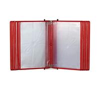 LCUVIMPEX Supporto a muro Portadocumenti a fogli mobili da parete - Portadocumenti da tavolo da 20 pagine, for visualizzare e archiviare documenti A4 in ufficio/casa(Red)