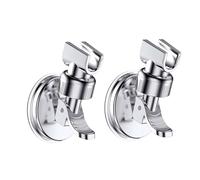 LCUVIMPEX Supporto Doccia a Parete, Supporto for soffione Doccia con Ventosa, Regolabile, Montaggio a Parete, Girevole, Argento, 1-4 Pezzi(Silver 2pcs)