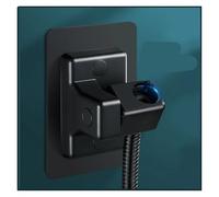 LCUVIMPEX Supporto Doccia a Parete, Supporto for soffione Doccia Portatile, Montaggio a Parete, autoregolabile, Girevole, Multicolore(Black)