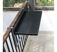 LCUVIMPEX Tavolo da appendere pieghevole per balcone, ringhiera da balcone per patio, barra pieghevole da parete e tavolino ausiliario(nero, 80 x 39 x 7 cm/31,4 x 15,3 x 2,7)