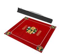 LCUVIMPEX Tovaglia quadrata da mahjong, Tappetino Mahjong quadrato con borsa for il trasporto e copertura da tavolo gioco riduzione del rumore for la i nomi delle carte(Red,31.5x31.5inch/80x80cm)