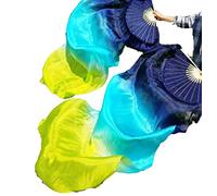 LCUVIMPEX Un Ventilatore Lungo Che imita Un Ventilatore di s Confezione da 2 veli a ventaglio in Seta for Danza del Ventre, Viola, Diverse Misure(Purple,250X90CM)