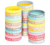 LCXCXY 36 pezzi Motivationsarmbänder --36 Pezzi Braccialetti ispirazionali, Braccialetti Colorati, Braccialetti Bambini Per Feste Gadget,Braccialetti Amicizia Adatti