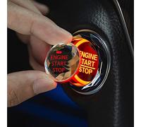 Lcxecnw Copertura per pulsante di accensione per auto Start/Stop, Anello decorativo adesivo con cristallo di strass, protezione del pulsante di accensione (rosso)