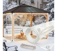 LCYFBE 1.5 x 2.1m Telone Occhiellato Impermeabile Trasparente per Esterno,Teloni Impermeabili Occhiellati PVC,Tenda da Balcone in Plastica per Esterni, Antipolvere, Antipioggia