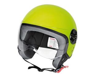 LD-2, casco demi-jet - GIALLO FLUO,visiera trasparente misura M ,lampa