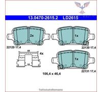 LD2615 Kit pastiglie pattini freno Ate Ceramic Posteriore per OPEL INSIGNIA B AS