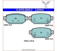 LD2645 Kit pastiglie pattini freno Ate Ceramic Posteriore per MAZDA CX-3 3
