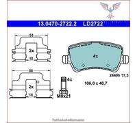 LD2722 Kit pastiglie pattini freno Ate Ceramic Posteriore per FORD GALAXY S-MAX