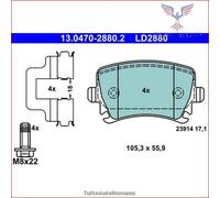 ATE 13047028802 Set pastiglie freno a disco ATE Ceramic