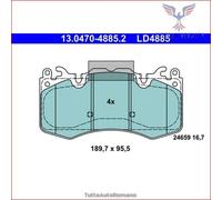 LD4885 Kit pastiglie pattini freno Ate Ceramic Anteriore per LAND ROVER RANGE IV