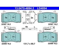 LD4894 Kit pastiglie freno, Freno a disco Ate