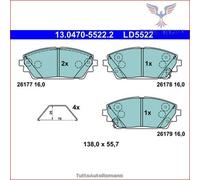 LD5522 Kit pastiglie pattini freno Ate Ceramic Anteriore per MAZDA 3
