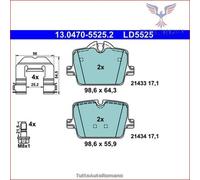 LD5525 Kit pastiglie pattini freno Ate Ceramic Posteriore per BMW 3 G20 G80 G28