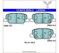 LD5654 Kit pastiglie pattini freno Ate Ceramic Posteriore per CITROEN C4 MAZDA 6