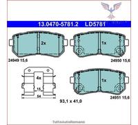 LD5781 Kit pastiglie pattini freno Ate Ceramic Posteriore per HYUNDAI TUCSON KON