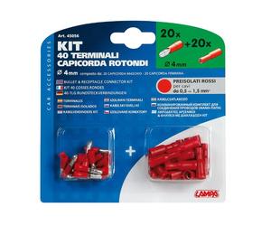 LD5C Kit 40 Terminali-Capicorda Rotondi - Rosso