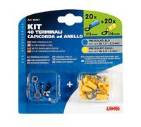 LD5D Kit 40 Terminali-Capicorda Ad Anello - Giallo/Blu