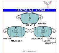 LD7184 Kit pastiglie pattini freno Ate Ceramic Anteriore per AUDI A3 A1 SEAT TOL