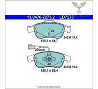 LD7273 Kit pastiglie pattini freno Ate Ceramic Anteriore per ALFA ROMEO GIULIETT