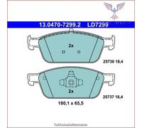 LD7299 Kit pastiglie pattini freno Ate Ceramic Anteriore per FORD TRANSIT TOURNE