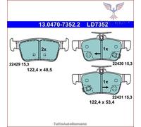 LD7352 Kit pastiglie pattini freno Ate Ceramic Posteriore per HONDA CIVIC X