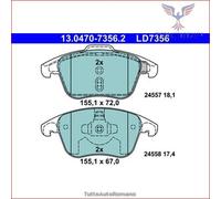 LD7356 Kit pastiglie pattini freno Ate Ceramic Anteriore per CITROEN C4 II DS OP
