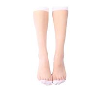 Ldabrye 1/5/10 Paia Traspirante Delle Donne di Seta Calze Al Ginocchio Per Uso quotidiano Puro Super Sottile Nylon Calze Al Ginocchio Donne Calze di Seta, bianco, S-XXL