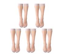 Ldabrye 1/5/10 Paia Traspirante Delle Donne di Seta Calze Al Ginocchio Per Uso quotidiano Puro Super Sottile Nylon Calze Al Ginocchio Donne Calze di Seta, grigio, S-XXL