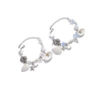 Ldabrye 2PCS Handmade Sea Bead Fashion Party Jewelry Chain Wristband e struttura della lega per la celebrazione del partito Sea Shell, Misura unica, come descritto