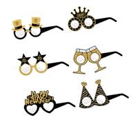 Ldabrye 6pcs 2025 Capodanno Carta Occhiali 3D Festa di Natale Forniture Eleganti Pieghevole Eyewears Creative Holiday Party Puntelli