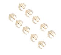 Ldabrye Accessori per la decorazione della tavola in metallo sostenibile Lune Sole disegni in rilievo Facile da pulire stoviglie Clip Sun Pattern Tovagliolo Fasteners