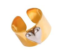 [Ldabrye] Anello aperto alla moda a blocchi di colore a forma di cuore con anello aperto per catturare gli occhi e gli accessori per le dita progettati per comfort e stile,