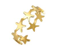 Ldabrye Anello aperto regolabile alla moda a forma di stella in acciaio inox texture moda amante regolabile stella cerchio, One Size, come descritto, come descritto
