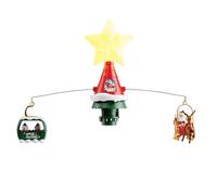 Ldabrye Babbo Natale motorizzato che vola con bob decorazione con cavo da 3 m regolabile LED e melodie festive vorticoso LED Babbo Natale con musica