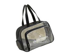 Ldabrye Borsa da allenamento resistente all'acqua Scomparti separati per scarpe e attrezzi bagnati in PVC pratico PVC Dry Wet Separazione Toiletry Bag, Nero , One Size