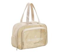 Ldabrye Borsa da allenamento resistente all'acqua Scomparti separati per scarpe e attrezzi bagnati in PVC pratico PVC Dry Wet Separazione Toiletry Bag, Beige, One Size