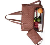 Ldabrye Borsa portaoggetti con scomparto per il pranzo, borsa per computer portatile, con scomparto per il pranzo, porta computer, contenitore per bevande alla frutta, borsa per laptop con isolamento