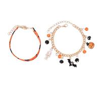 Ldabrye Braccialetti con perline Halloween 2/3 / 4 Bracciale con ciondolo a forma pipistrello scheletro teschio Bracciale per gioielli da donna Bracciale ' amicizia Bracciale con ciondoli