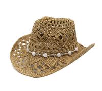 Ldabrye Cappello con tesa piegata, da indossare più volte, elegante, da strada, per adolescenti, elegante, a prova di sudore, per attività all'aperto e vacanze in spiaggia, traspirante, con paglia