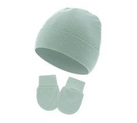 Ldabrye Cappello traspirante per neonati, berretto fetale morbido e confortevole, con guanti, per 0 a 1 mese, unisex, guanti neutri, Verde, Taglia unica