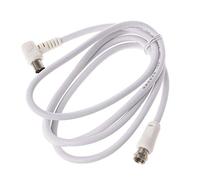 Ldabrye Cavo coassiale per antenna satellitare satellitare, 90 gradi, da maschio a maschio di tipo F, 9,5 mm, colore bianco