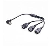 Ldabrye Cavo di prolunga angolato da USB maschio a tripla femmina che consente la ricarica e il trasferimento dati per telefoni, tablet, tastiere, splitter USB per auto