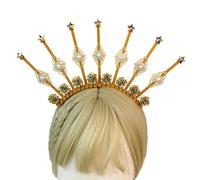 Ldabrye Cerchietto per capelli a forma di corona divina, vintage, con punte per spettacoli, accessori per capelli da sposa, accessori per capelli per donne e ragazze