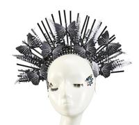 Ldabrye Cerchietto per capelli da dea con spine, con farfalla, fascia per capelli con corona, fascia per capelli Maria HaloCrown, accessorio per capelli per donne e ragazze